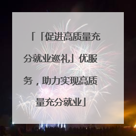 「促进高质量充分就业巡礼」优服务，助力实现高质量充分就业