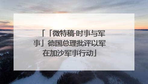 「微特稿·时事与军事」德国总理批评以军在加沙军事行动