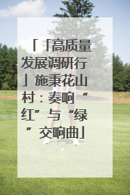 「高质量发展调研行」施秉花山村：奏响“红”与“绿”交响曲