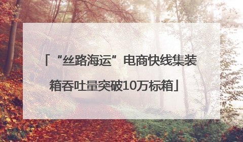 “丝路海运”电商快线集装箱吞吐量突破10万标箱