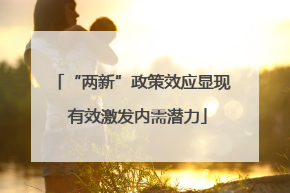 “两新”政策效应显现 有效激发内需潜力