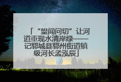 “望闻问切”让河道重现水清岸绿——记郓城县郓州街道镇级河长孟泓辰