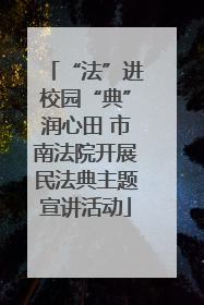 “法”进校园“典”润心田 市南法院开展民法典主题宣讲活动