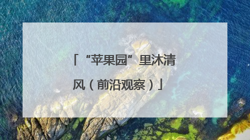 “苹果园”里沐清风（前沿观察）