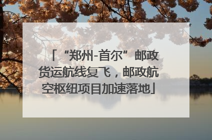 “郑州-首尔”邮政货运航线复飞，邮政航空枢纽项目加速落地