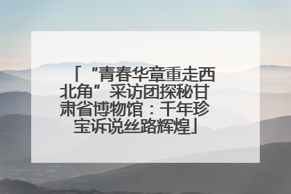 “青春华章重走西北角”采访团探秘甘肃省博物馆：千年珍宝诉说丝路辉煌