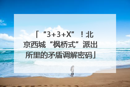 “3+3+X”！北京西城“枫桥式”派出所里的矛盾调解密码
