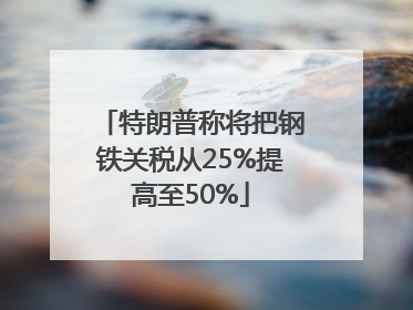 特朗普称将把钢铁关税从25%提高至50%
