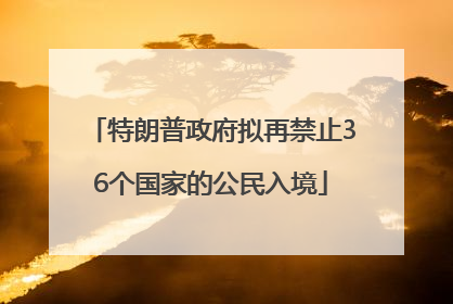 特朗普政府拟再禁止36个国家的公民入境
