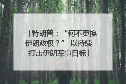 特朗普：“何不更换伊朗政权？” 以持续打击伊朗军事目标