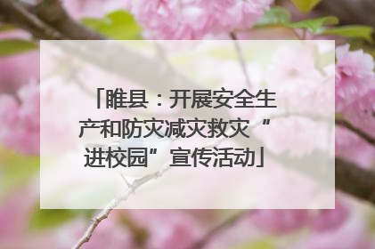 睢县：开展安全生产和防灾减灾救灾“进校园”宣传活动