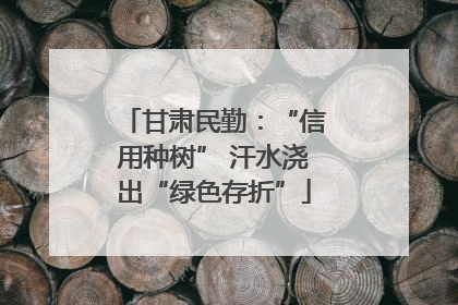 甘肃民勤：“信用种树” 汗水浇出“绿色存折”