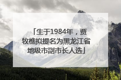 生于1984年，贾牧樵拟提名为黑龙江省地级市副市长人选