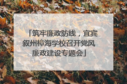 筑牢廉政防线，宜宾叙州樟海学校召开党风廉政建设专题会