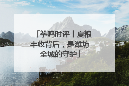 筝鸣时评丨夏粮丰收背后，是潍坊全城的守护