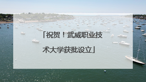 祝贺！武威职业技术大学获批设立
