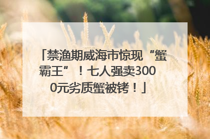 禁渔期威海市惊现“蟹霸王”！七人强卖3000元劣质蟹被铐！