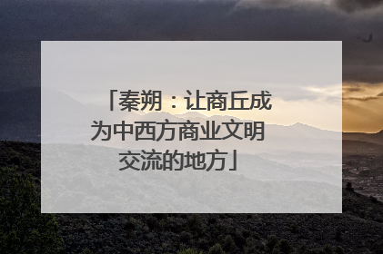 秦朔：让商丘成为中西方商业文明交流的地方
