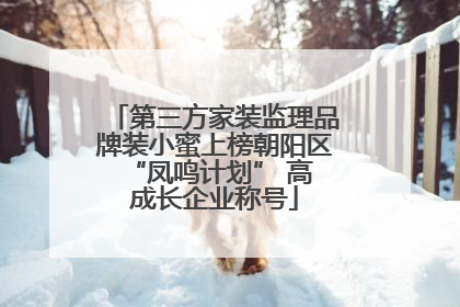 第三方家装监理品牌装小蜜上榜朝阳区 “凤鸣计划” 高成长企业称号