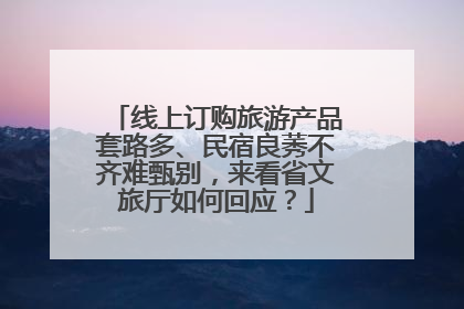 线上订购旅游产品套路多、民宿良莠不齐难甄别，来看省文旅厅如何回应？