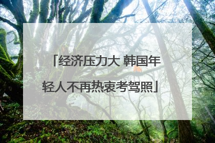 经济压力大 韩国年轻人不再热衷考驾照