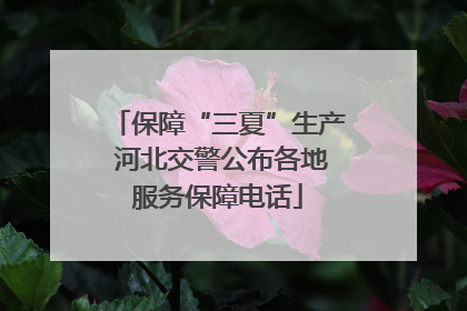 保障“三夏”生产 河北交警公布各地服务保障电话