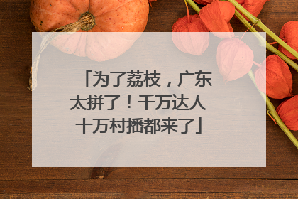 为了荔枝，广东太拼了！千万达人十万村播都来了