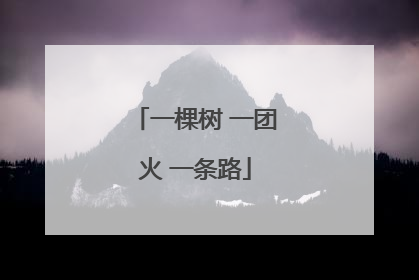 一棵树 一团火 一条路