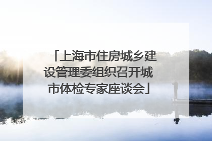上海市住房城乡建设管理委组织召开城市体检专家座谈会