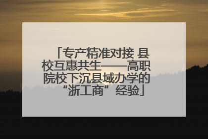 专产精准对接 县校互惠共生——高职院校下沉县域办学的“浙工商”经验