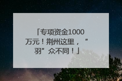 专项资金1000万元！荆州这里，“羽”众不同！