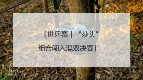 世乒赛｜“莎头”组合闯入混双决赛