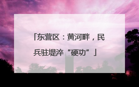 东营区：黄河畔，民兵驻堤淬“硬功”