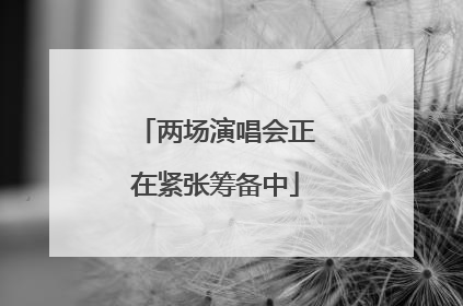 两场演唱会正在紧张筹备中