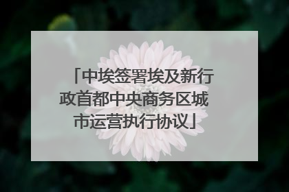 中埃签署埃及新行政首都中央商务区城市运营执行协议