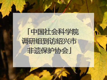中国社会科学院调研组到访绍兴市非遗保护协会