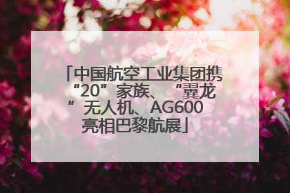 中国航空工业集团携“20”家族、“翼龙”无人机、AG600亮相巴黎航展
