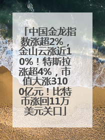 中国金龙指数涨超2%，金山云涨近10%！特斯拉涨超4%，市值大涨3100亿元！比特币涨回11万美元关口