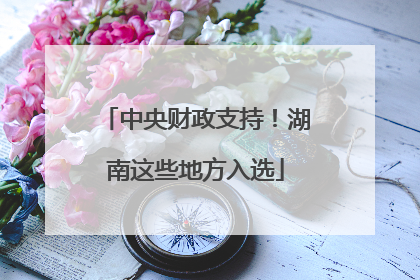 中央财政支持！湖南这些地方入选