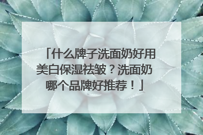 什么牌子洗面奶好用美白保湿祛皱？洗面奶哪个品牌好推荐！