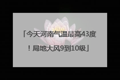 今天河南气温最高43度！局地大风9到10级