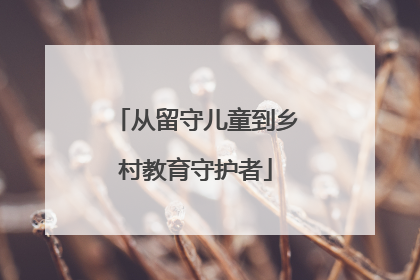从留守儿童到乡村教育守护者