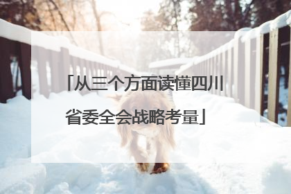 从三个方面读懂四川省委全会战略考量