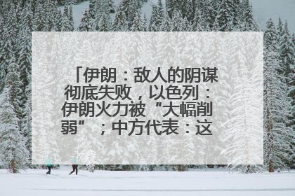 伊朗：敌人的阴谋彻底失败，以色列：伊朗火力被“大幅削弱”；中方代表：这次不能再有欺骗