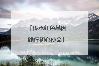 传承红色基因 践行初心使命