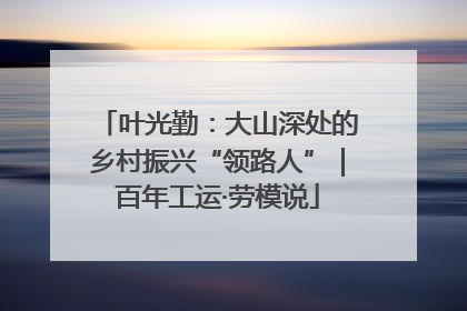 叶光勤：大山深处的乡村振兴“领路人”｜百年工运·劳模说