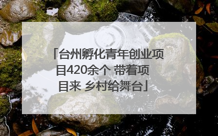 台州孵化青年创业项目420余个 带着项目来 乡村给舞台