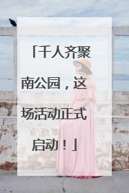 千人齐聚南公园，这场活动正式启动！