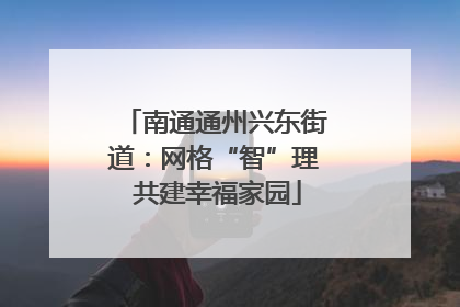 南通通州兴东街道：网格“智”理 共建幸福家园