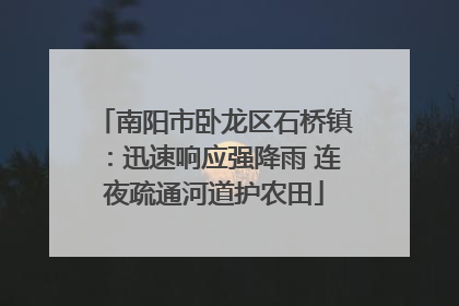 南阳市卧龙区石桥镇：迅速响应强降雨 连夜疏通河道护农田